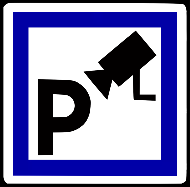 A logo sign of guarded car park