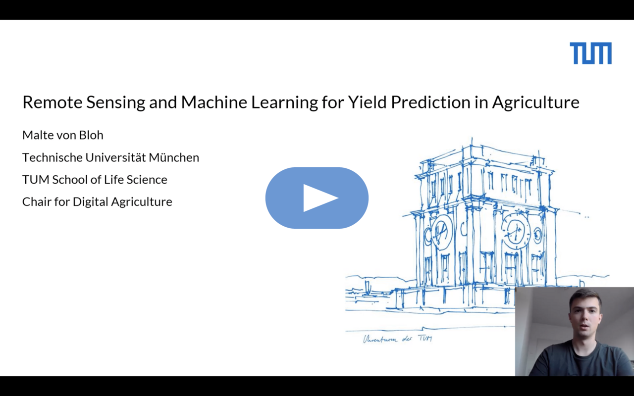 Video describing the Remote Sensing and Machine Learning for Yield prediction in Agriculture project 